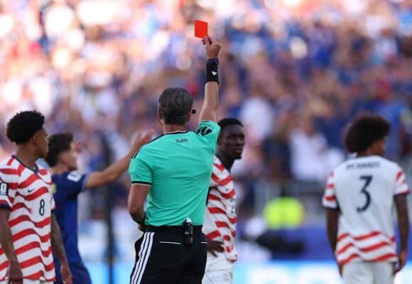 Fifa’s red card scandal crosses ‘Rubicon’ on to the pitch